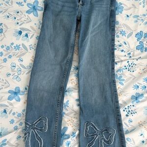 Abercrombie Kids Light Blue Jeans with Bow Accents